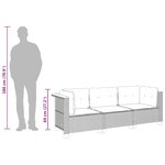 vidaXL Canapé de jardin avec coussins 3 places gris résine tressée