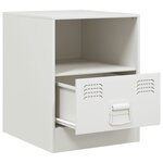 vidaXL Table de chevet blanc 34 5x39x44 cm acier