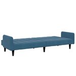 vidaXL Canapé-lit à 2 places avec repose-pied bleu velours