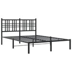 vidaXL Cadre de lit métal avec tête de lit noir 120x200 cm