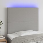 vidaXL Tête de lit à LED Gris clair 80x5x118/128 cm Tissu