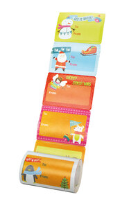 Étiquettes cadeau de Noël 6 5 x 4 5 cm en rouleau 72 pièces