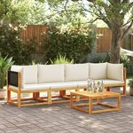vidaXL Salon de jardin avec coussins 4 Pièces bois d'acacia massif
