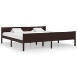vidaXL Cadre de lit Bois de pin massif Marron foncé 200x200 cm