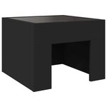 vidaXL Table de chevet avec LED infini noir 40x40x30 cm