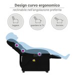 vidaXL Fauteuil inclinable de massage électrique Noir Tissu