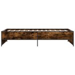 vidaXL Cadre de lit chêne fumé 75x190 cm bois d'ingénierie et métal