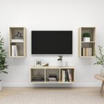 vidaXL Ensemble de meubles TV 3 Pièces Chêne sonoma Bois d'ingénierie
