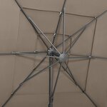 vidaXL Parasol de jardin à 4 niveaux avec mât en aluminium taupe