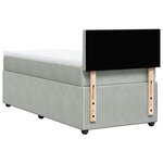 vidaXL Sommier à lattes de lit et matelas Gris clair 100x200cm Velours