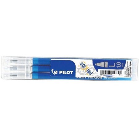 Lot de 3 recharges pour stylo roller frixion ball 10 pointe large bleu pilot