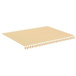 vidaXL Tissu de remplacement pour auvent Jaune et blanc 4 5x3 5 m