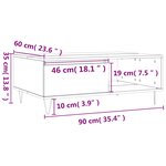 vidaXL Table basse chêne marron 90x60x35 cm bois d'ingénierie