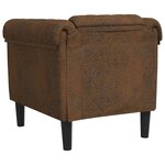 vidaXL Fauteuil marron similicuir daim