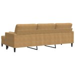 vidaXL Canapé à 3 places avec repose-pieds Marron 210 cm Velours