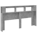 vidaXL Tête de lit à LED gris béton 180x18 5x103 5cm bois d'ingénierie