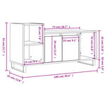 vidaXL Meuble TV Gris béton 100x35x55 cm Bois d'ingénierie