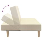 vidaXL Canapé-lit à 2 places crème tissu