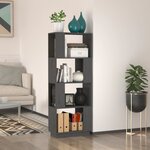 vidaXL Bibliothèque/Séparateur de pièce Gris 51x25x132 cm Pin massif