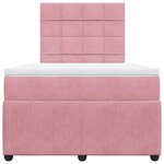vidaXL Sommier à lattes de lit avec matelas Rose 120x200 cm Velours