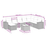 vidaXL Salon de jardin avec coussins 9Pièces mélange beige résine tressée