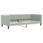 vidaXL Lit de jour avec gigogne et tiroirs gris clair 90x190cm velours