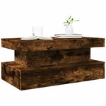 vidaXL Table basse avec lumières LED chêne fumé 90x50x40 cm
