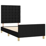 vidaXL Cadre de lit avec tête de lit Noir 90x190 cm Tissu