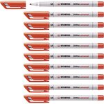 Feutre pour transaprent ohpen encre soluble pte médium rouge x 10 stabilo