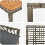 vidaXL Ensemble de jardin 7 pièces avec coussins gris en poly rotin