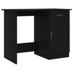 Bureau table poste de travail meuble d'ordinateur informatique étude 100 x 50 x 76 cm bois d’ingénierie noir 02_0023889