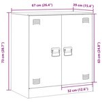 vidaXL Buffet noir 67x39x73 cm acier