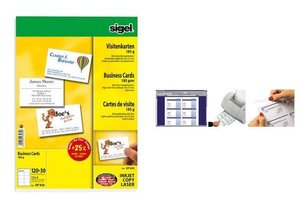 cartes de visite, 85 x 55 mm, 200 g/m2, extra blanc SIGEL