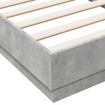 vidaXL Cadre de lit avec lumières LED gris béton 75x190 cm