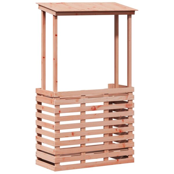 vidaXL Table de bar d'extérieur et toit 112 5x57x195 5 cm bois massif