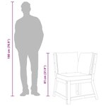 vidaXL Canapé d'angle sectionnel et coussin crème Bois d'acacia massif