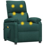 vidaXL Fauteuil de massage Vert foncé Tissu