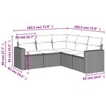 vidaXL Salon de jardin avec coussins 5 Pièces beige résine tressée