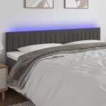 vidaXL Tête de lit à LED Gris foncé 200x5x78/88 cm Velours