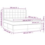 vidaXL Sommier à lattes de lit matelas et LED Noir 180x200 cm Tissu