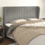 vidaXL Tête de lit avec oreilles Gris clair 183x23x118/128 cm Velours