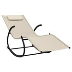 vidaXL Chaise longue à bascule crème acier et textilène