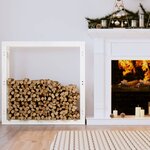 vidaXL Support pour bois de chauffage Blanc 100x25x100 cm Bois de pin