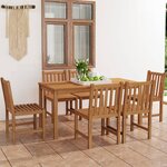 vidaXL Ensemble à manger de jardin 7 Pièces Bois de teck solide
