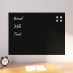 vidaXL Tableau noir magnétique mural noir 80x60 cm verre trempé
