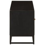 vidaXL Meuble TV noir 110x30x40 cm bois massif de manguier et fer