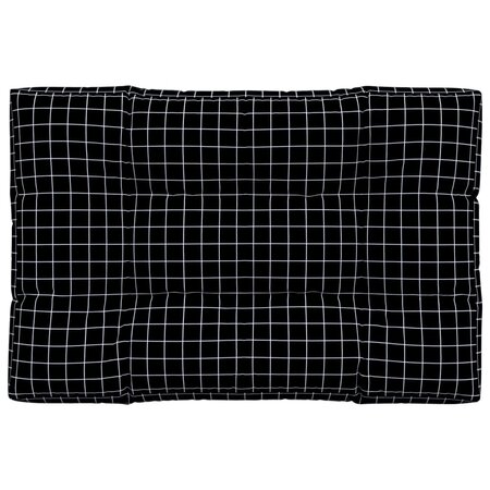 vidaXL Coussin de palette motif à carreaux noir 120x80x12 cm tissu