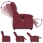vidaXL Fauteuil inclinable de massage Rouge bordeaux Tissu