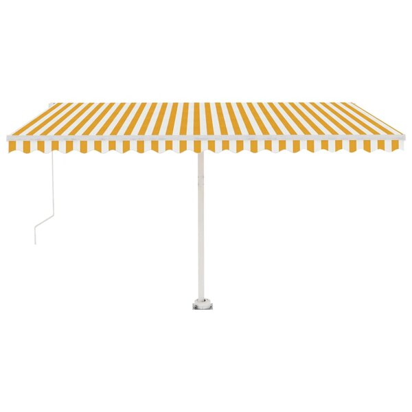 vidaXL Auvent manuel rétractable sur pied 450x300 cm Jaune et blanc