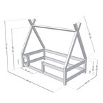Lit cabane enfant NAKANA 90 x 160 bleu marine